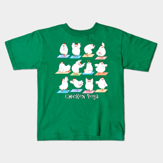 Chicken Yoga Kids T-Shirt by LyddieDoodles